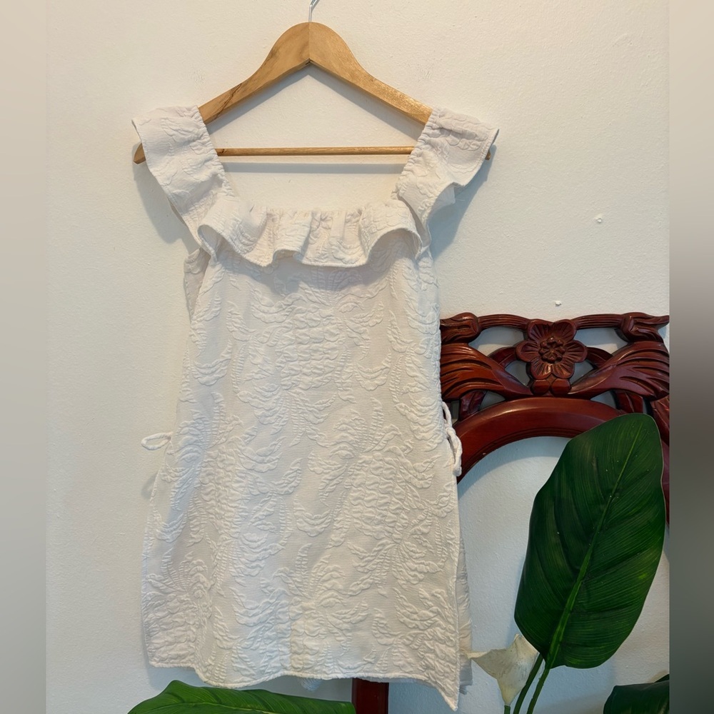 Women’s Lilly Pulitzer Zoya White Pineapple Pucker Jacquard Romper Size 00